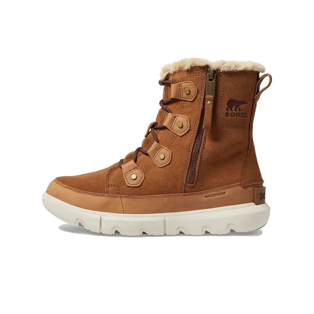 SOREL WOMENS EXPLORER NEXTÂ„¢ JOAN DUAL ZIP WATERPROOF VELVET TAN/FAWN 7.5 B -